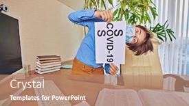  Presentation with medical sign - Amazing slides having sos-covid-19-concept backdrop and a coral colored foreground