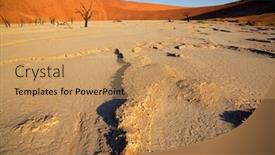  Presentation with sand dunes - Slides enhanced with sossusvlei landscape with dead acacia trees and red sand dunes namibia southern africa background and a coral colored foreground
