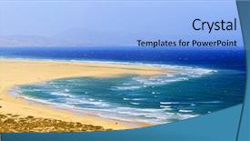  Presentation with spain - PPT layouts having sea ilands - sotavento beach in fuerteventura canary background and a light blue colored foreground