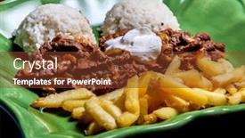  Presentation with french fries - PPT theme having sote-stroganoff-with-rice background and a tawny brown colored foreground