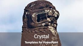  Presentation with blessed virgin mary statue blue - Theme featuring sotheast asia history - lion head statue on blue background and a tawny brown colored foreground