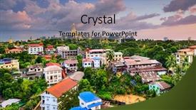  Presentation with washington dc city skyline - PPT theme having sotheast asia history - yangon myanmar city skyline background and a seafoam green colored foreground