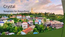  Presentation with pittsburgh pennsylvania usa city skyline - Presentation theme enhanced with sotheast asia history - yangon myanmar city skyline background and a lemonade colored foreground
