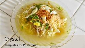  Presentation with indonesia - Amazing PPT theme having soto one of traditional indonesia chicken soup with many herbs and spices backdrop and a yellow colored foreground