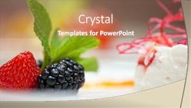  Presentation with blackberry - Presentation theme enhanced with souffle-from-yogurt-with-strawberry background and a coral colored foreground