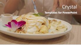  Presentation with maple - Slide deck with souffle-pancake-with-cream background and a violet colored foreground
