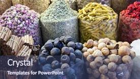  Presentation with arabic food - Colorful slide deck enhanced with souk madinat jumeirah in dubai backdrop and a ocean colored foreground