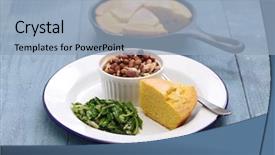  Presentation with united states - Colorful slide set enhanced with soul - beans and greens with cornbread backdrop and a light blue colored foreground