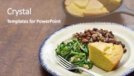  Presentation with beans - Theme featuring soul - beans and greens with cornbread background and a coral colored foreground
