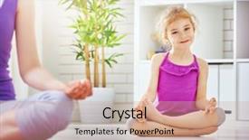  Presentation with meditations yoga and reiki - Presentation design enhanced with soul family - girl is engaged in yoga background and a coral colored foreground