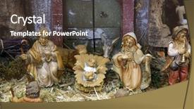  Presentation with nativity - Colorful slide set enhanced with soul family - nativity scene backdrop and a tawny brown colored foreground