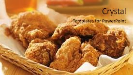  Presentation with food chicken - Amazing PPT theme having soul food - basket of fried chicken backdrop and a gold colored foreground