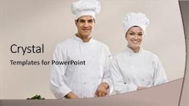  Presentation with fresh fruits vegetables groceries paper - Amazing theme having soul food - chefs in toques and chef backdrop and a soft green colored foreground