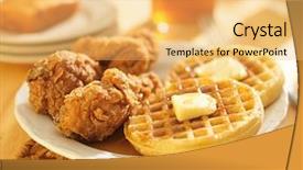  Presentation with waffles - Colorful PPT layouts enhanced with soul food - chicken and waffles with sweet backdrop and a yellow colored foreground