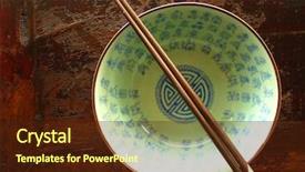  Presentation with chopstick - Theme enhanced with soul food - chinese bowl with chopstick background and a tawny brown colored foreground