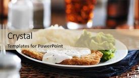  Presentation with steak - Theme consisting of soul food - country fried steak with southern background and a soft green colored foreground