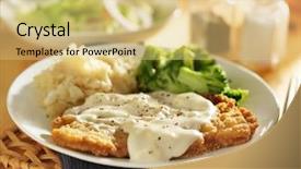  Presentation with country turkmenistan - Beautiful PPT theme featuring soul food - country fried steak with southern backdrop and a yellow colored foreground