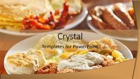  Presentation with country wedding - Beautiful slide deck featuring soul food - country fried steak with sunny backdrop and a yellow colored foreground