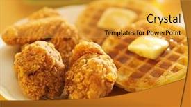  Presentation with waffles - Theme with soul food - fried chicken waffles with watermelon background and a yellow colored foreground