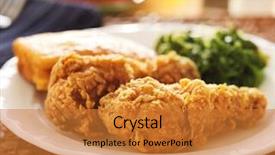  Presentation with fried chicken - Audience pleasing slides consisting of indoor isolated studio shot on gray background of man looking away having doubtful and indecisive face studio shot isolated on gray background backdrop and a light blue colored foreground.