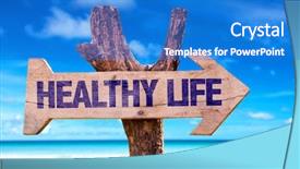  Presentation with healthy food - Presentation enhanced with soul food - healthy life wooden sign background and a cobalt blue colored foreground