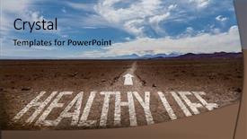  Presentation with healthy food - Slide deck consisting of soul food - healthy life written on desert background and a teal colored foreground