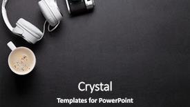  Presentation with flower office desk table - Presentation theme consisting of soul food - office leather desk table background and a dark gray colored foreground