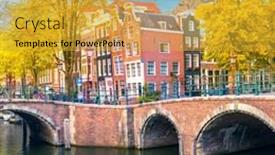 Presentation with autumn leaves falling - Presentation theme enhanced with soul-of-amsterdam-is-leaning background and a gold colored foreground