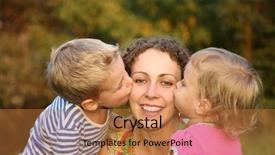  Presentation with kiss - Beautiful presentation featuring soul sisters - children kiss the mother backdrop and a  colored foreground