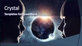  Presentation with astronaut in fantasy world mixed - Slide set having soul sisters - exploring this great world mixed background and a wine colored foreground