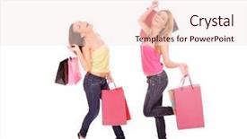  Presentation with two black women - Presentation theme featuring soul sisters - two shopping women isolated background and a  colored foreground