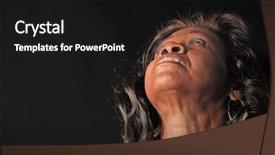  Presentation with african american women - Colorful theme enhanced with soulful african american woman backdrop and a dark gray colored foreground