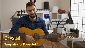  Presentation with music classic - PPT layouts enhanced with soulful-strumming-by-smiling-young and a tawny brown colored foreground