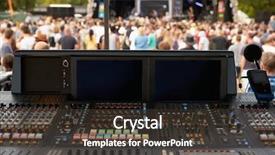  Presentation with outdoor festival - Cool new presentation with sound and lighting desk backdrop and a tawny brown colored foreground