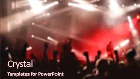  Presentation with crowd - Colorful slide deck enhanced with sound beam - crowd at open air rock backdrop and a wine colored foreground