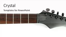 Presentation with guitar - PPT theme enhanced with sound beam - neck of guitar isolated background and a sky blue colored foreground