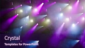  Presentation with lighting - Colorful slide deck enhanced with sound beam - stage lighting at a concert backdrop and a violet colored foreground