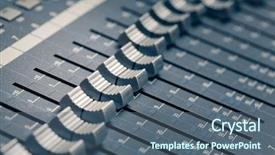  Presentation with studio - Cool new PPT layouts with sound board - digital studio mixer faders backdrop and a ocean colored foreground