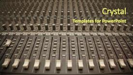  Presentation with industrial automation control panel - Beautiful presentation theme featuring sound board - old dusty mixer panel backdrop and a  colored foreground