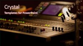  Presentation with concert - Slide set featuring sound board - soundboard mixer at a concert background and a wine colored foreground