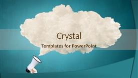  Presentation with medical robot hand and person - PPT layouts with sound bubbles - megaphone in person hand background and a  colored foreground