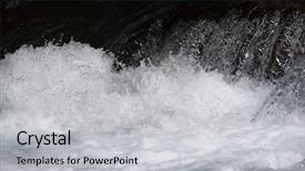  Presentation with water river - Amazing slides having sound bubbles - rapid water splashes backdrop and a light gray colored foreground