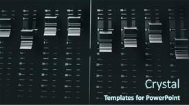  Presentation with record audio studio - Presentation theme having sound-control-music-mixer background and a wine colored foreground