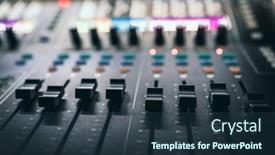  Presentation with record audio studio - Presentation design enhanced with sound-control-music-mixer background and a tawny brown colored foreground