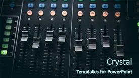  Presentation with record audio studio - Slide set consisting of sound-control-music-mixer background and a wine colored foreground