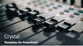  Presentation with record audio studio - Presentation theme with sound-control-music-mixer background and a tawny brown colored foreground