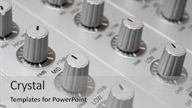  Presentation with controls - Beautiful PPT theme featuring sound effects - controls of dj music mixer backdrop and a light gray colored foreground