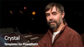  Presentation with sound - Beautiful presentation theme featuring sound engineer for sound mixer backdrop and a wine colored foreground