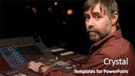  Presentation with sound - Slide set enhanced with music manager - sound engineer for sound mixer background and a tawny brown colored foreground