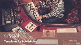  Presentation with industrial engineer - Presentation design consisting of electro industrial - sound engineer playing keyboard background and a coral colored foreground